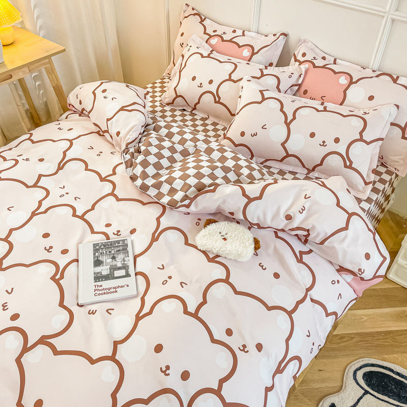 Kawaii cartoon bedding sets - bear - bedding - set - blanket - comforter