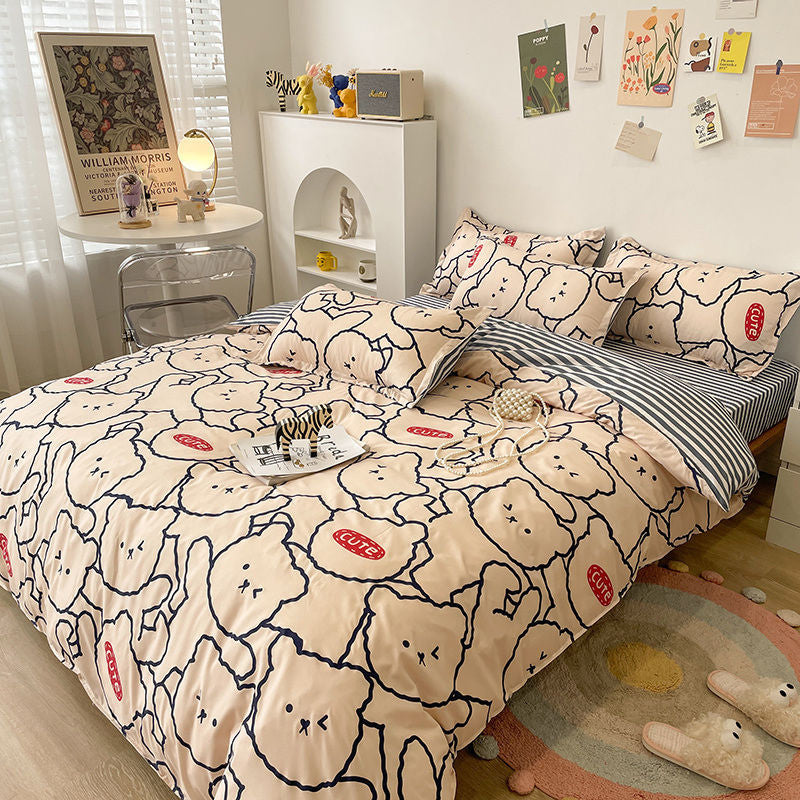 Kawaii cartoon bedding sets - bear - bedding - set - blanket - comforter