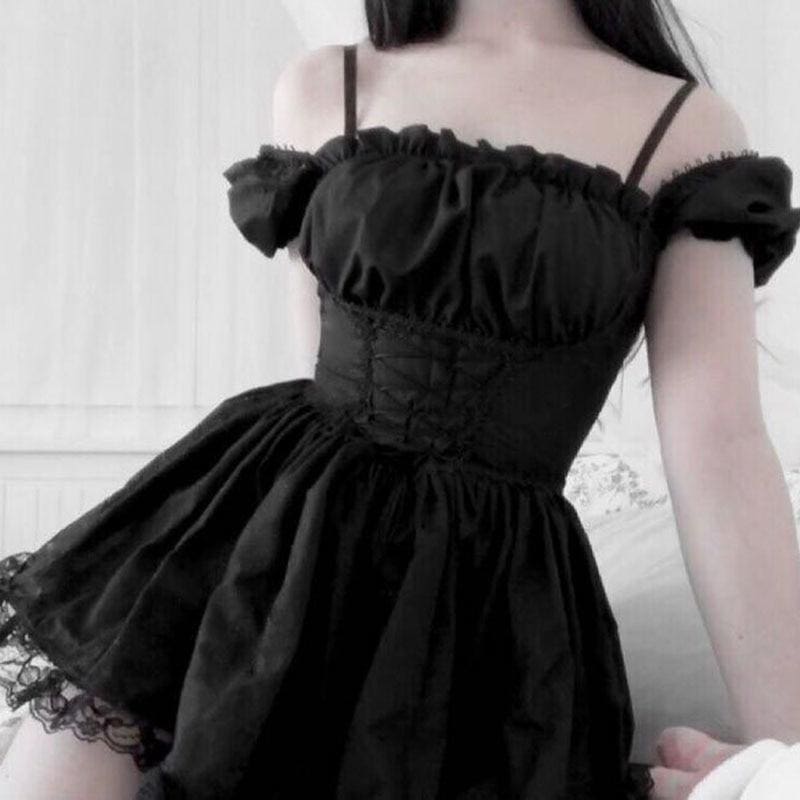 Kawaii cute babydoll maiden dress gothic tutu skirt dark fashion