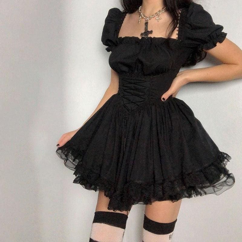 Kawaii cute babydoll maiden dress gothic tutu skirt dark fashion