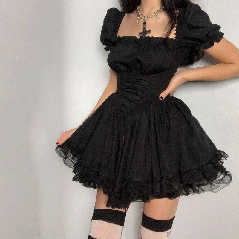 Kawaii Cute Babydoll Maiden Dress Gothic Tutu Skirt Dark Fashion White / M Kawaii Cute Babydoll Maiden Dress Gothic Tutu Skirt Dark Fashion White / M