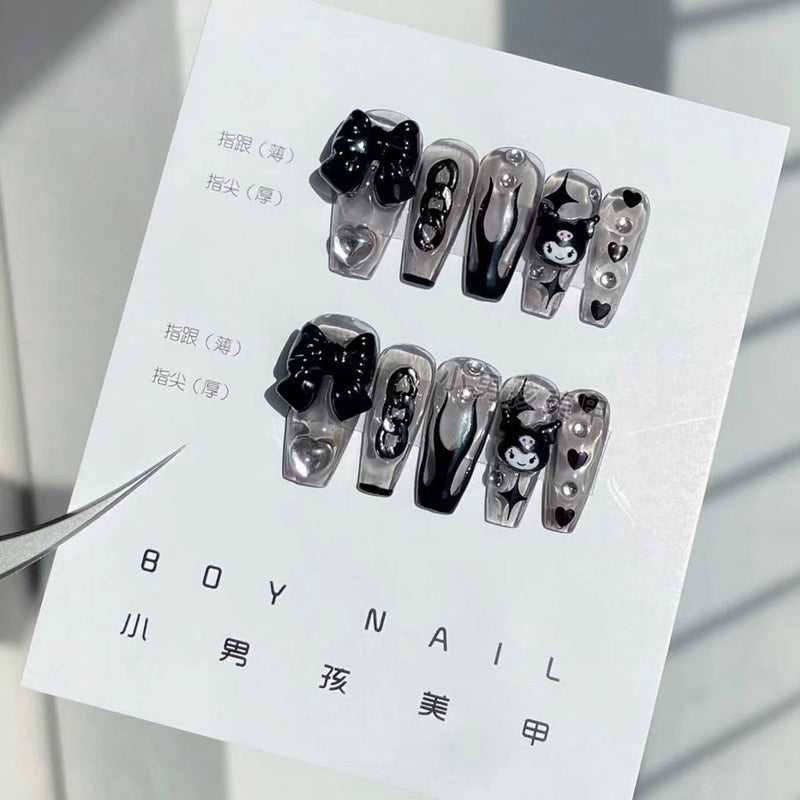 Kawaii deco press on nails - 3d - acrylic nails - fake - kawaiicore - my melody