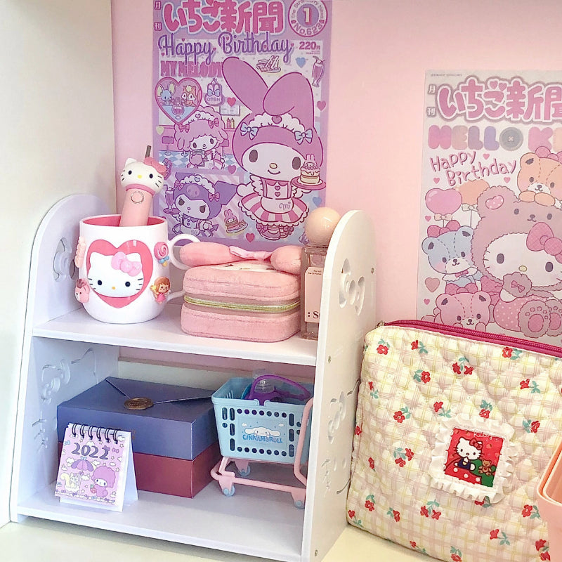 Kawaii double layer display shelves - hello kitty - kawaii - sanrio - shelves - shelving