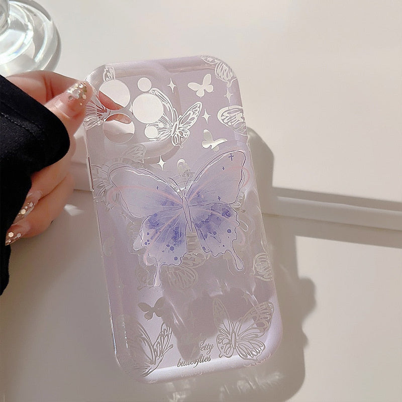 Kawaii ethereal butterfly samsung phone case with grip