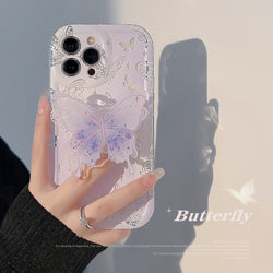 Kawaii ethereal butterfly samsung phone case with grip