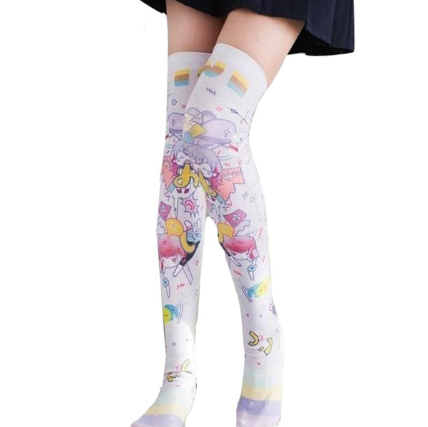 Kawaii explosion stockings anime knee high socks