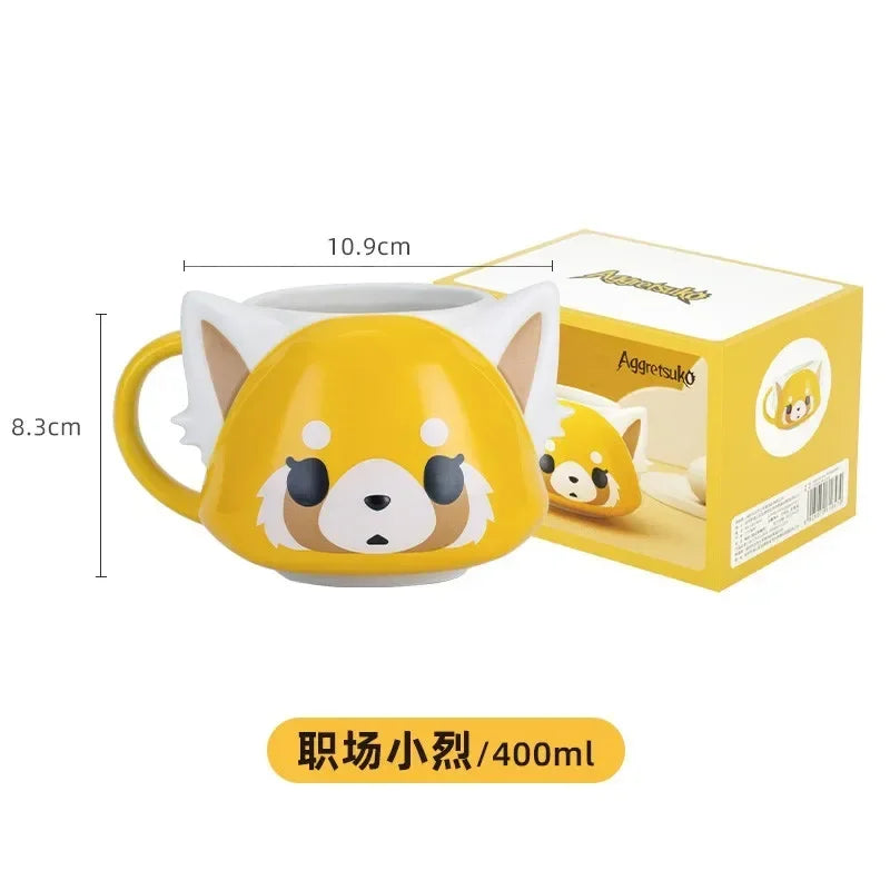 Kawaii fox & sheep ceramic mug - aggretsuko - ceramic - cups - dinnerware - fox