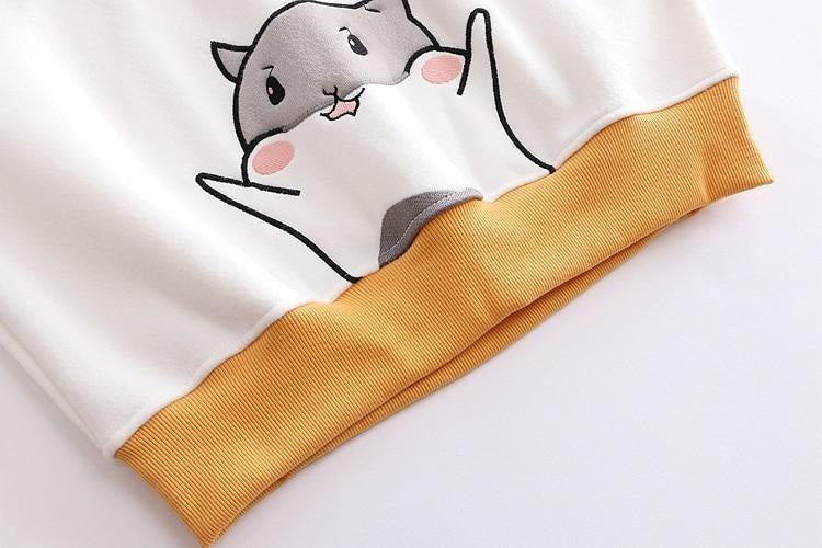 Kawaii hamster seed hoodie pullover sweater cute