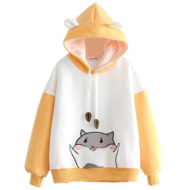 Kawaii hamster seed hoodie pullover sweater cute