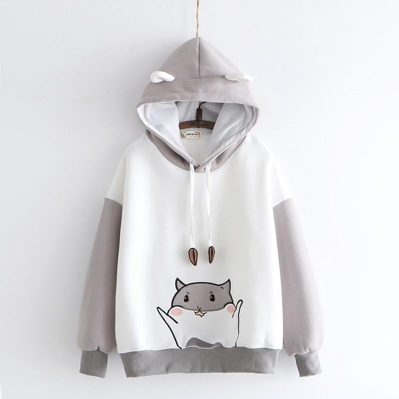 Kawaii hamster seed hoodie pullover sweater cute