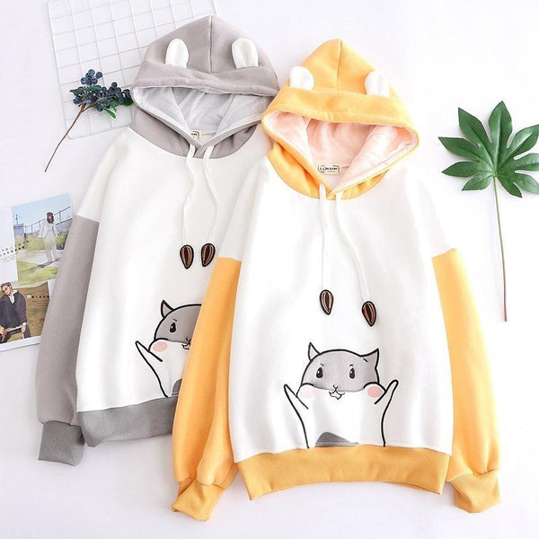 Kawaii hamster seed hoodie pullover sweater cute