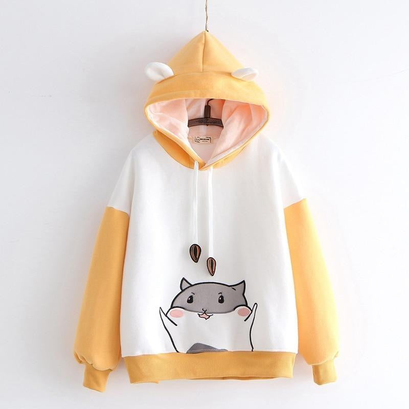 Kawaii hamster seed hoodie pullover sweater cute