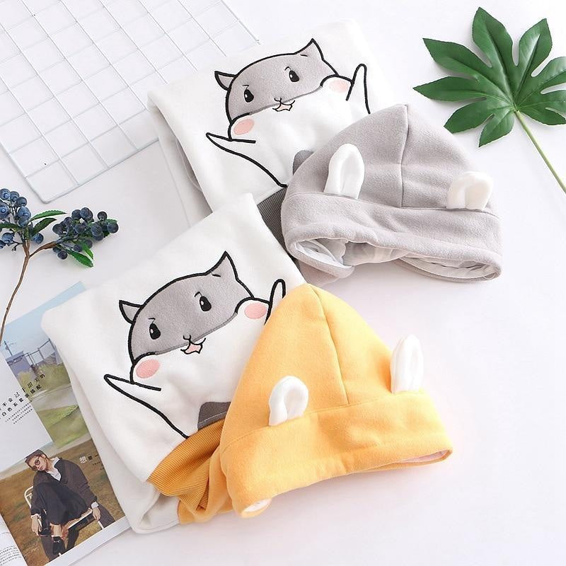 Kawaii hamster seed hoodie pullover sweater cute