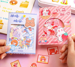 Kawaii laser cut sticker packs - anime - banana - fruit - peach - stationery