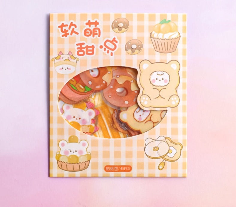 Kawaii laser cut sticker packs - anime - banana - fruit - peach - stationery