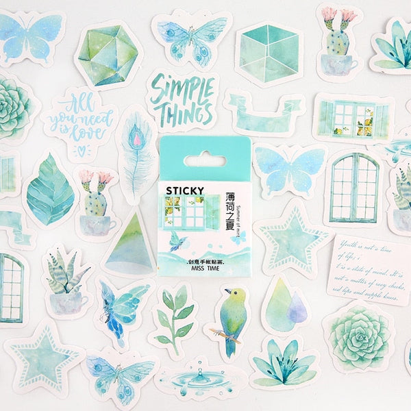 Kawaii laser cut stickers packs - butterfly - floral - kawaii - babe - pastel