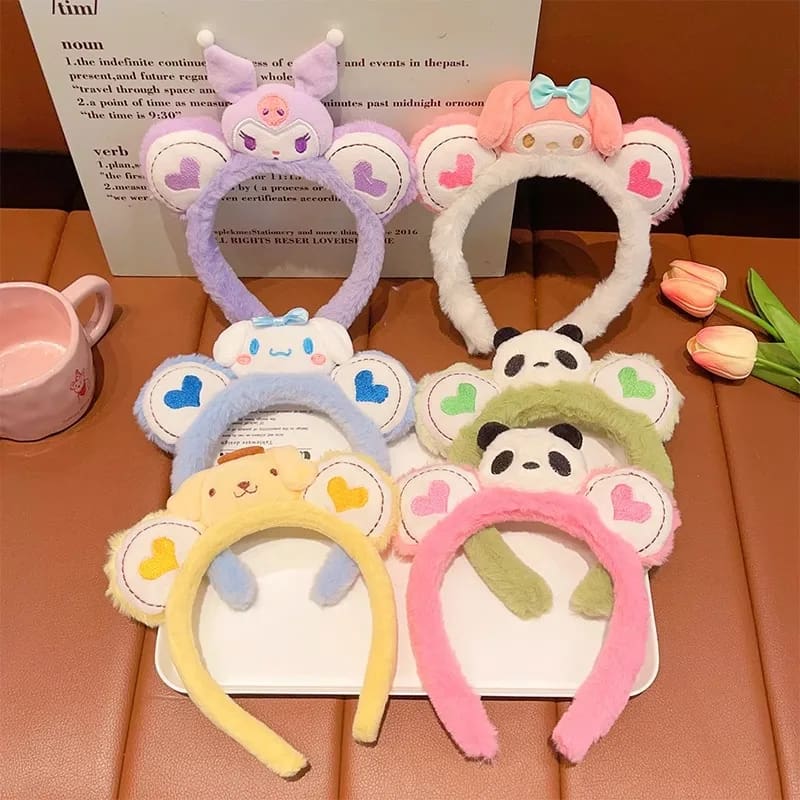 Kawaii love plush ear hair character headband