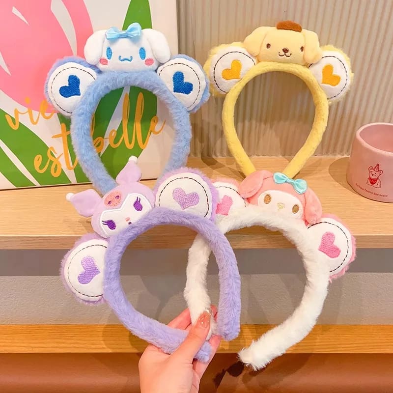 Kawaii love plush ear hair character headband