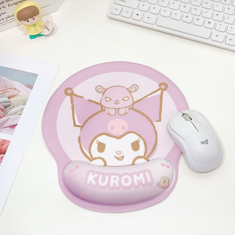 Kawaii mousepad with wrist support - cinnamoroll - gamer - gaming - kuromi - mouse pad