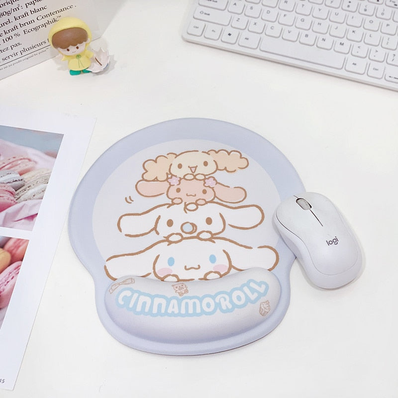 Kawaii mousepad with wrist support - cinnamoroll - gamer - gaming - kuromi - mouse pad