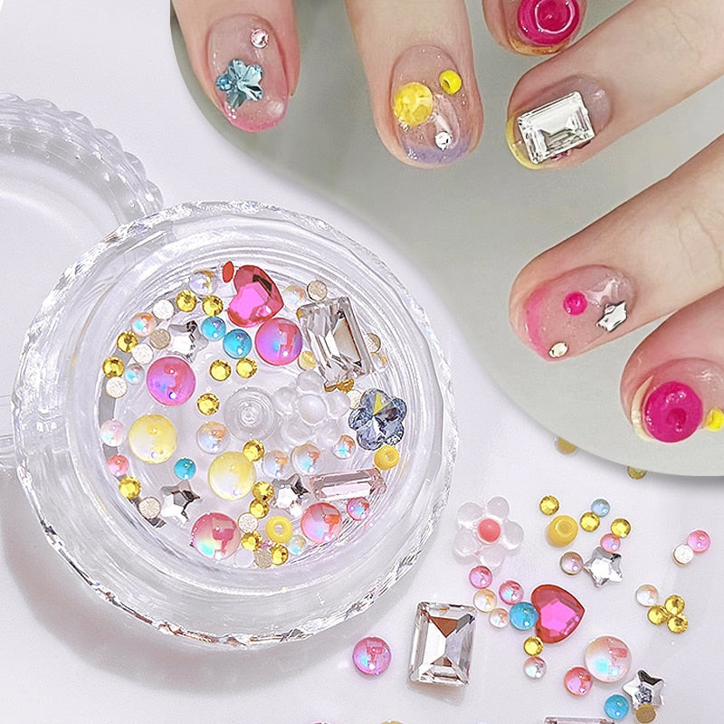 Kawaii nail art sticker gems - bows - charms - gems - hearts - jewels