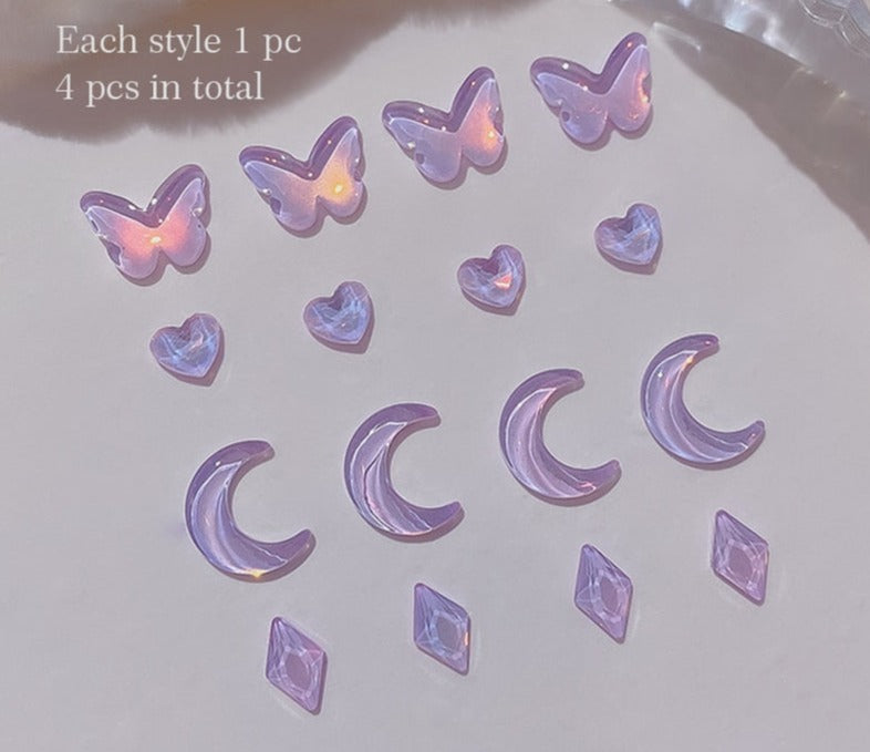 Kawaii nail art sticker gems - bows - charms - gems - hearts - jewels