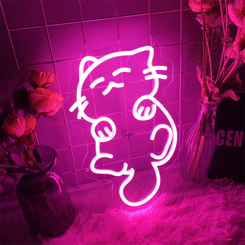 Kawaii neko cat led sign - cat - light - up sign - lighting - lights