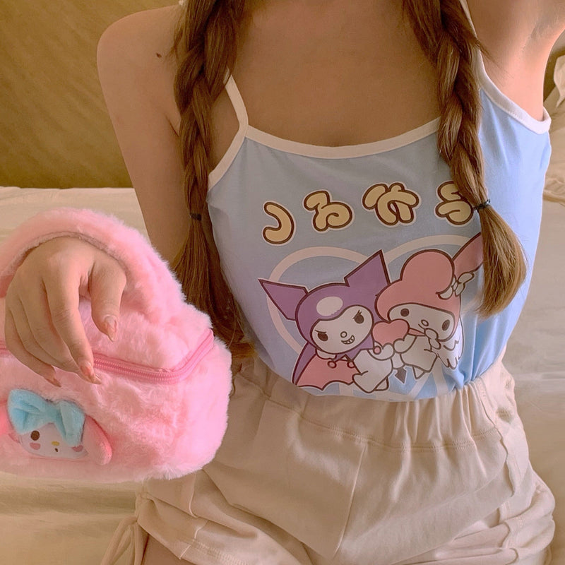 Kawaii pastel besties crop top tank shirt