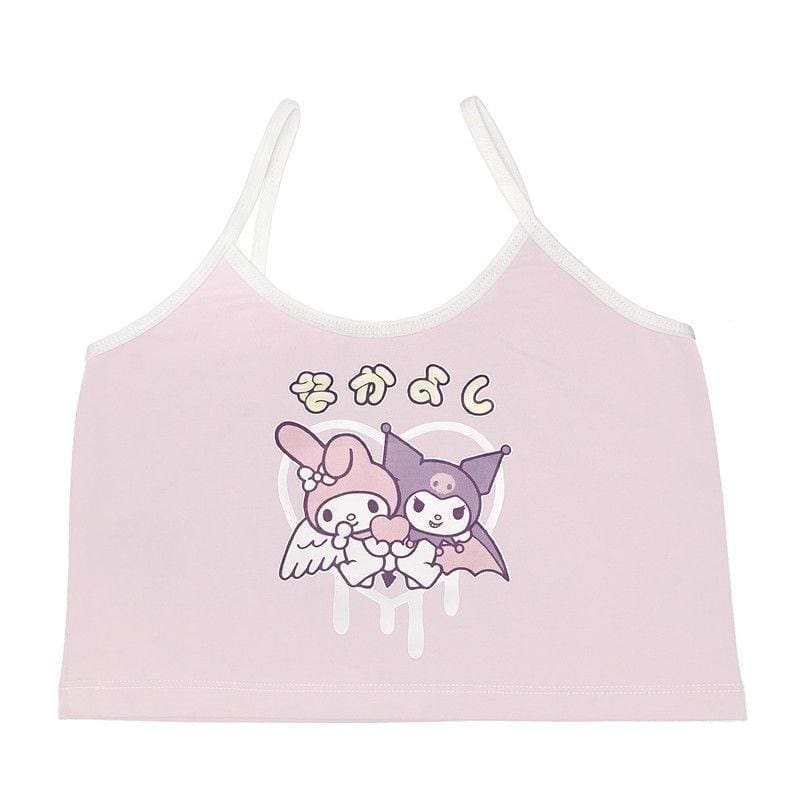 Kawaii pastel besties crop top tank shirt