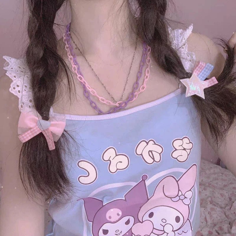 Kawaii pastel besties crop top tank shirt