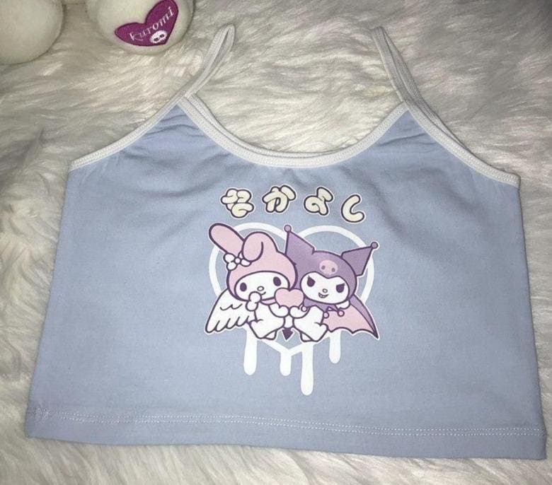 Kawaii pastel besties crop top tank shirt