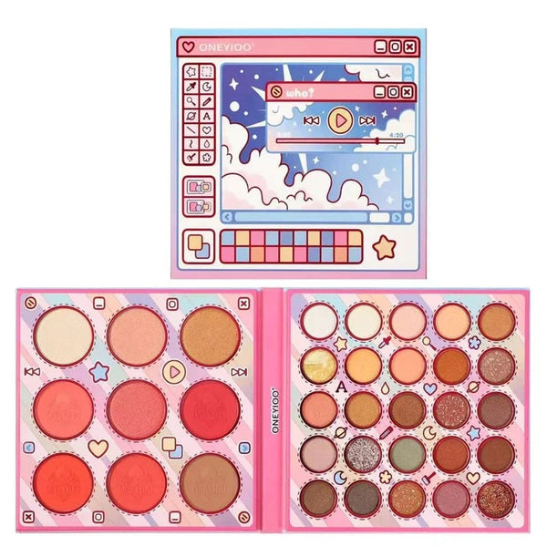 Kawaii pixel gamer girl eye shadow make-up palette