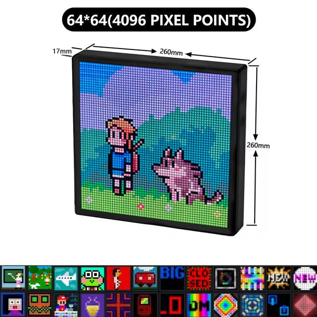 Kawaii smart led pixel display & custom art app - custom art - display - gamer - pixel app