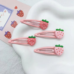 Kawaii strawberry clippies - barettes - hair barette - clip - clips