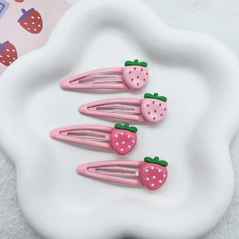 Kawaii strawberry clippies - barettes - hair barette - clip - clips