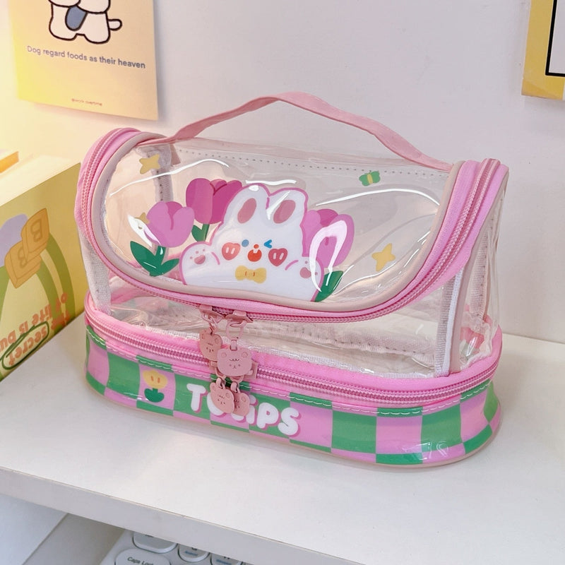 Kawaii transparent jumbo pencil case - bear - bears - bunny - kawaii - pencil case