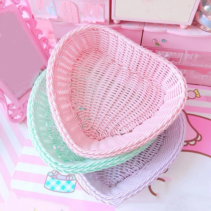 Kawaii wicker storage baskets - baskets - rattan - storage - basket - bin