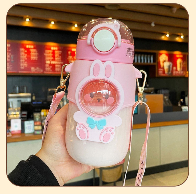 Kawaii Cute Pink Water Bottle For Kids And Adults