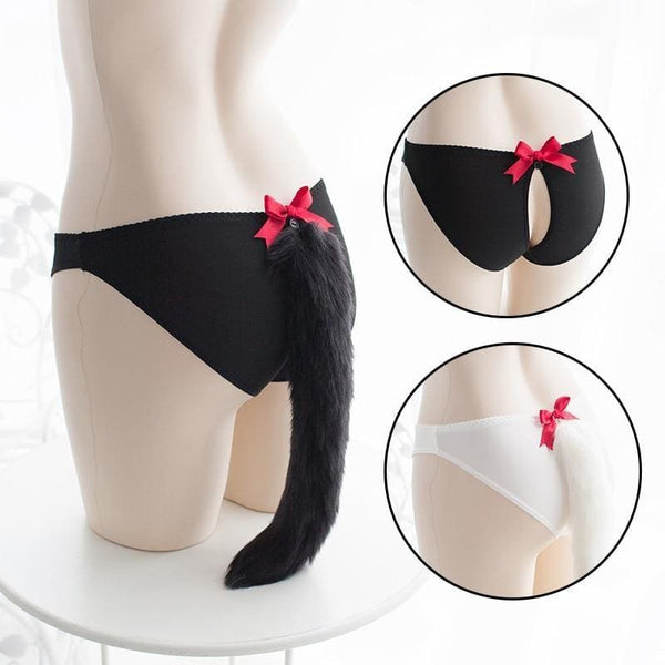 Kawaii kitten tail cosplay long underwear panties