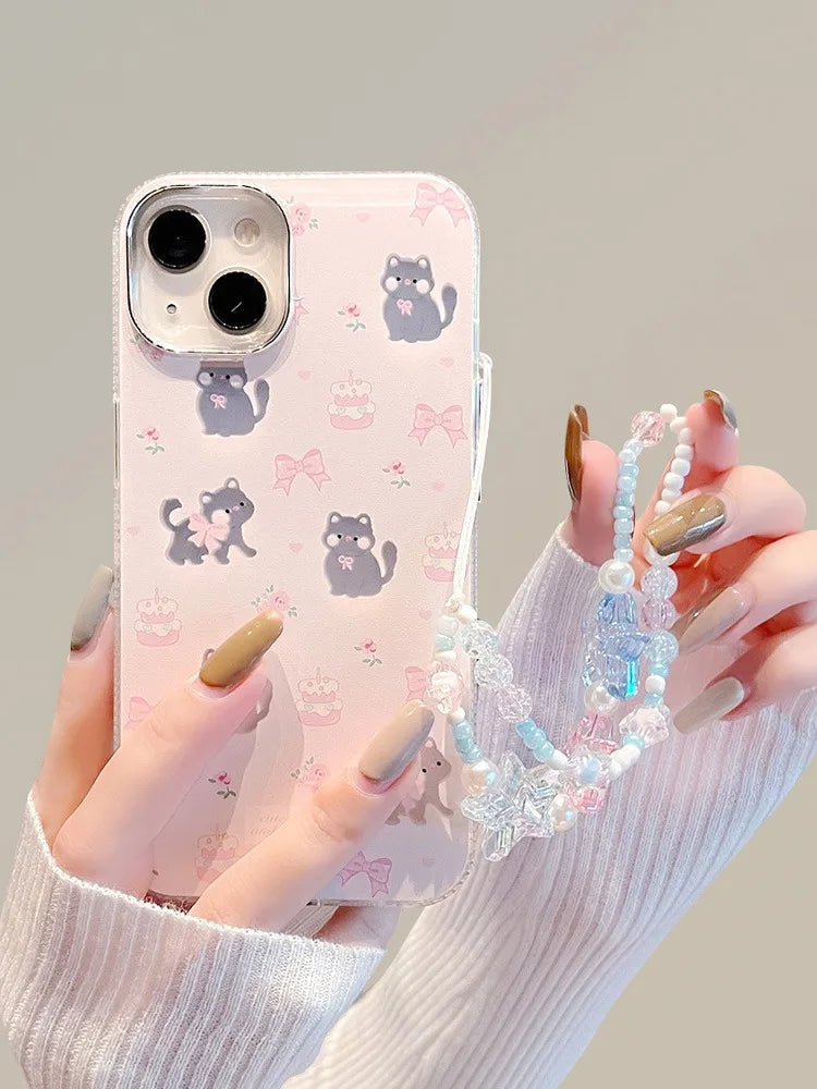 Kittens & bows iphone case - bows - cake - cats - dessert - floral