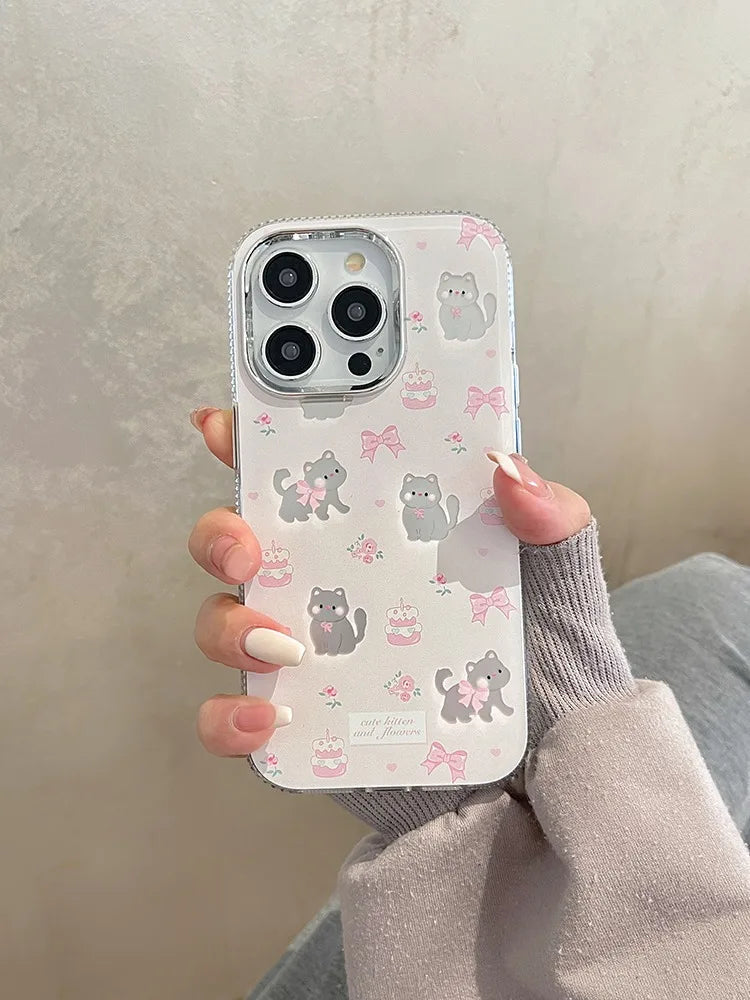 Kittens & bows iphone case - bows - cake - cats - dessert - floral