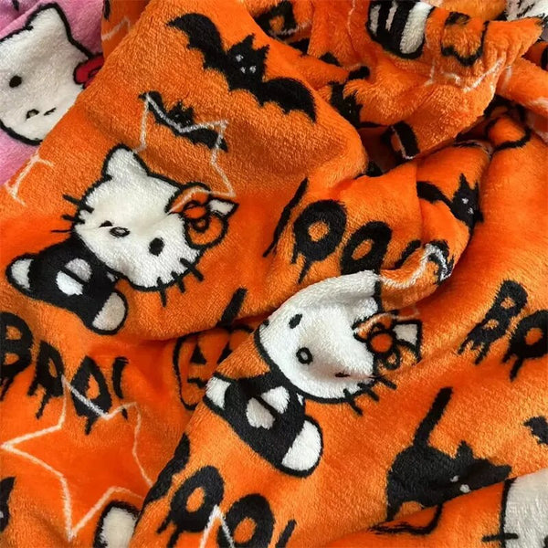 Kitty halloween pajama pants - cats - fuzzy - halloween - hello kitty - kawaii