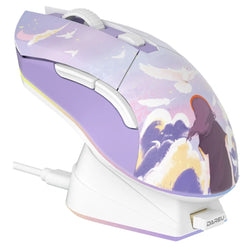 Lavender skies wireless gaming mouse - 2.4g - dual modes - ergonomic - gaming mouse - lavender