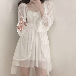 Lazy angel nightdress and robe - angelcore - bath robe - fairycore - night dress - pajamas