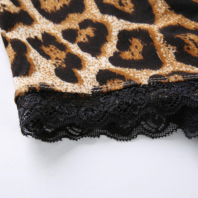 Leopard lace back bodysuit - bodysuits - corset - corseting - jumper - jumpsuit