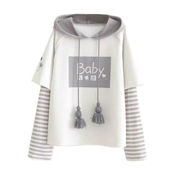 Little baby hoodie - baby - girl - babygirl - grey hoodie - harajuku