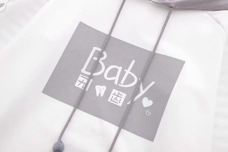 Little baby hoodie - baby - girl - babygirl - grey hoodie - harajuku