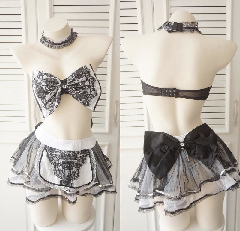 Kawaii Cute Little Bow Lingerie Set Ruffled Cosplay Outfit Kawaii Babe Kawaii Cute Little Bow Lingerie Set Ruffled Cosplay Outfit Kawaii Babe