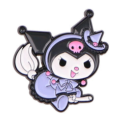 Little witchy melody & kuromi enamel pin - brooches - enamel pins - halloween - kuromi - lapel