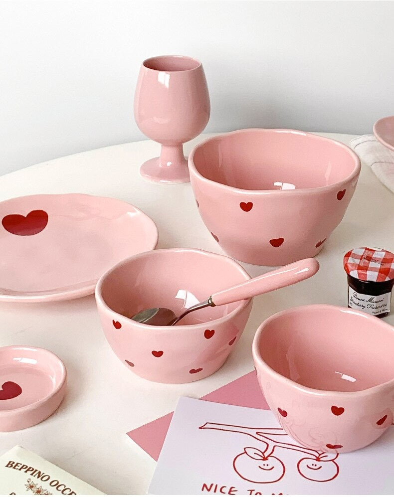 Lovecore dinnerware - bowls - dinnerware - heartcore - pink aesthetic - bowl